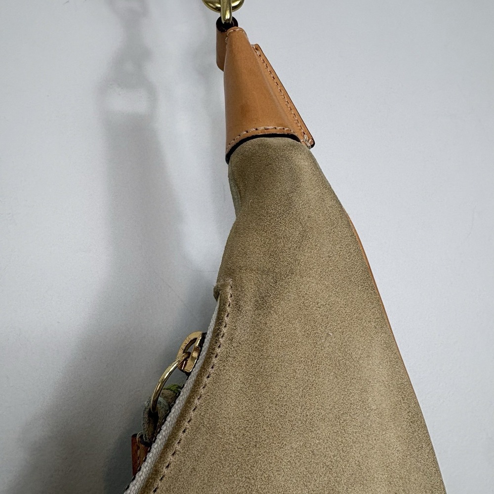 Vintage Coach Split Colorblock Suede Shoulder Bag Y2K Rare Tassel - Picture 13 of 16
